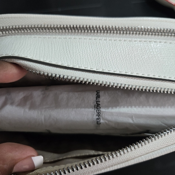 Karl Lagerfeld Cream Crossbody Bag with Iconic Design - Picture 7 of 15